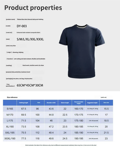 03 Navy blue cut-resistant short-sleeved shirt