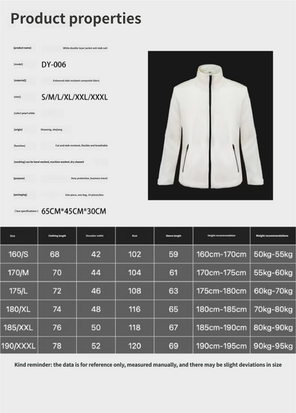 05 White jacket cut-resistant clothing